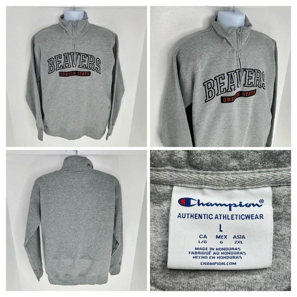 Oregon State Beavers Champion‎ 1/4 Zip Sweatshirt Pullover Size Large Collegiate